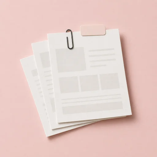 A stack of saved document templates held with a paperclip